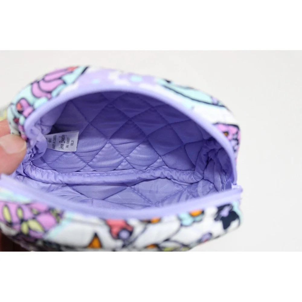 Vera Bradley Floral Quilted Cosmetic Travel Case Set Purple Makeup Bag Mini Case